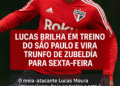Lucas brilha em treino do São Paulo e vira trunfo de Zubeldía para sexta-feira Lucas brilha em treino do São Paulo e vira trunfo de Zubeldía para sexta-feira