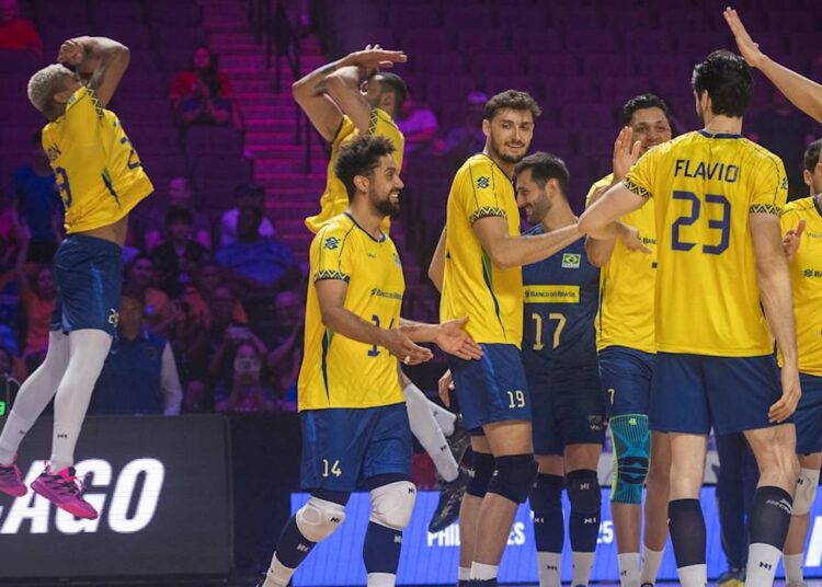 Brasil vence Canadá por 3 sets a 0 na Liga das Nações de Vôlei