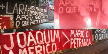 Torcida do Athletico protesta na Baixada, cobra Petraglia e detona: “Elenco de centavos”