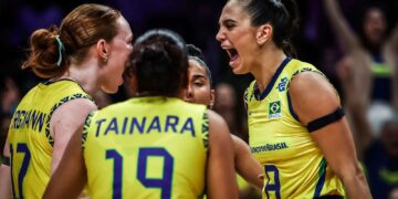 Brasil sofre, mas derrota Alemanha na Liga das Nações de vôlei