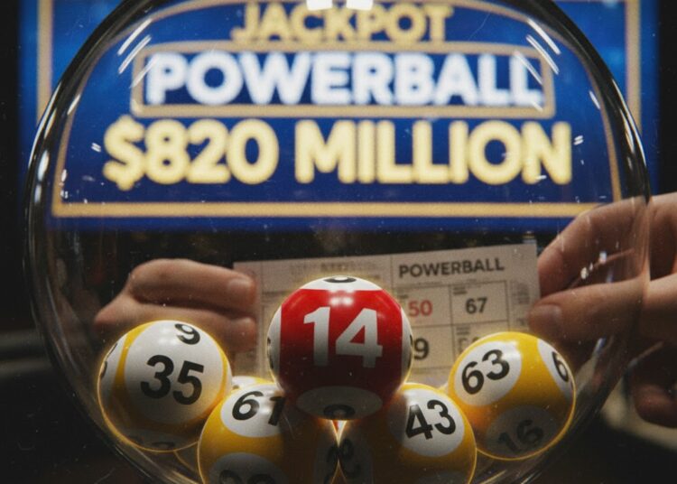 Jackpot do Powerball Dispara para US$ 820 Milhões Antes do Sorteio de Sábado